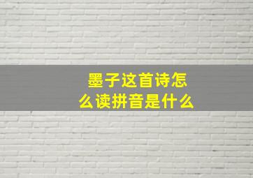 墨子这首诗怎么读拼音是什么