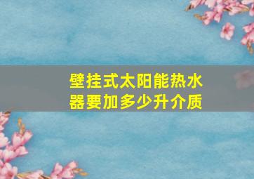 壁挂式太阳能热水器要加多少升介质