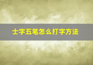 士字五笔怎么打字方法