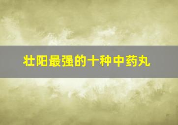 壮阳最强的十种中药丸