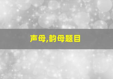 声母,韵母题目