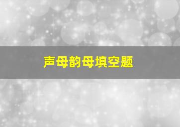 声母韵母填空题