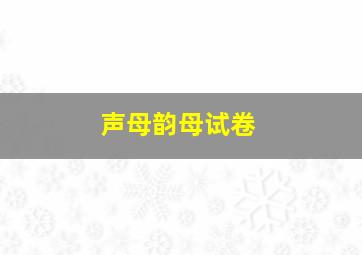 声母韵母试卷