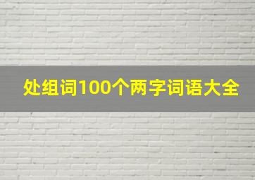 处组词100个两字词语大全