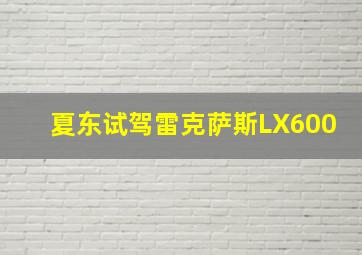 夏东试驾雷克萨斯LX600