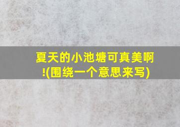 夏天的小池塘可真美啊!(围绕一个意思来写)