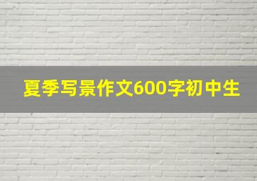 夏季写景作文600字初中生