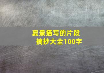 夏景描写的片段摘抄大全100字