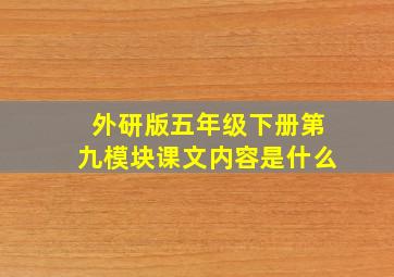 外研版五年级下册第九模块课文内容是什么