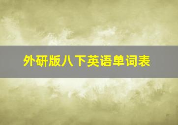 外研版八下英语单词表