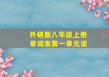 外研版八年级上册单词表第一单元读