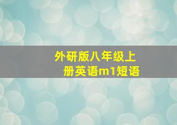 外研版八年级上册英语m1短语