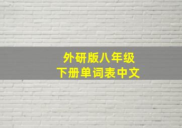 外研版八年级下册单词表中文