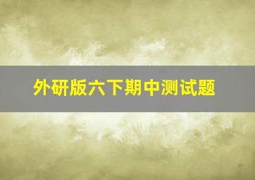 外研版六下期中测试题