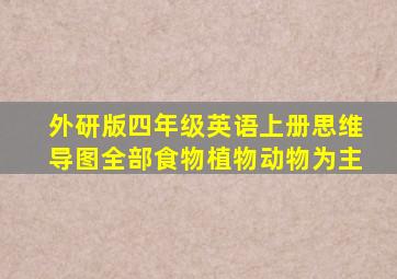 外研版四年级英语上册思维导图全部食物植物动物为主