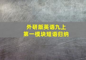 外研版英语九上第一模块短语归纳