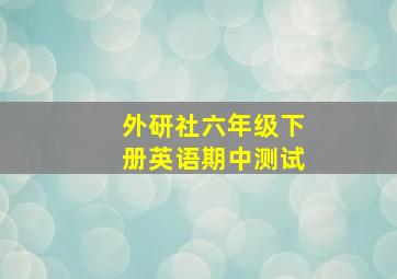 外研社六年级下册英语期中测试