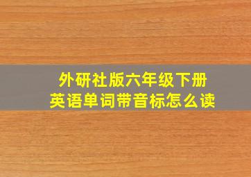 外研社版六年级下册英语单词带音标怎么读