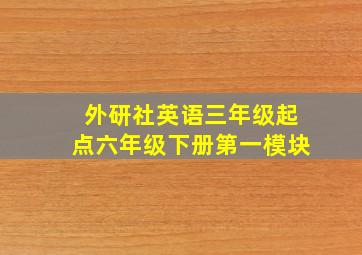 外研社英语三年级起点六年级下册第一模块