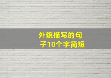 外貌描写的句子10个字简短