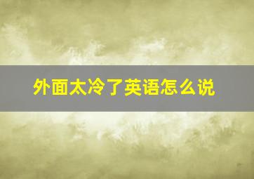 外面太冷了英语怎么说