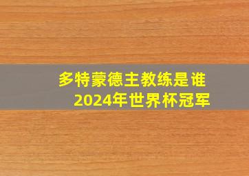 多特蒙德主教练是谁2024年世界杯冠军