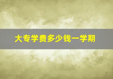 大专学费多少钱一学期