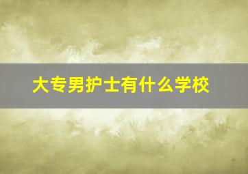 大专男护士有什么学校