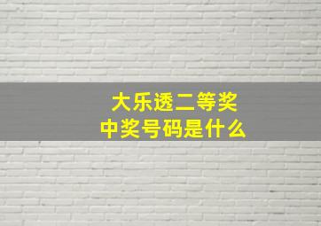 大乐透二等奖中奖号码是什么