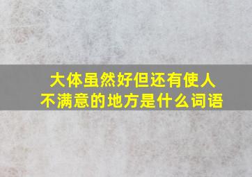 大体虽然好但还有使人不满意的地方是什么词语