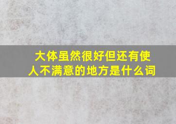 大体虽然很好但还有使人不满意的地方是什么词