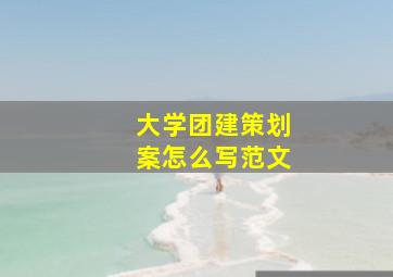 大学团建策划案怎么写范文