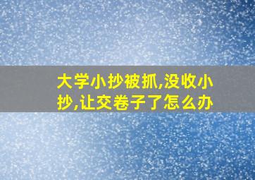 大学小抄被抓,没收小抄,让交卷子了怎么办