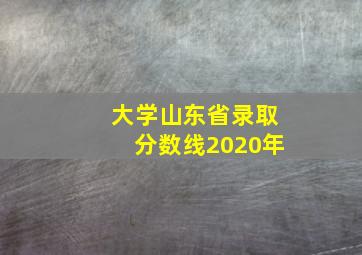 大学山东省录取分数线2020年