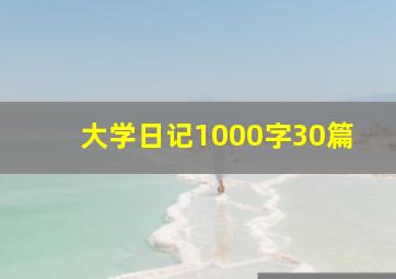 大学日记1000字30篇