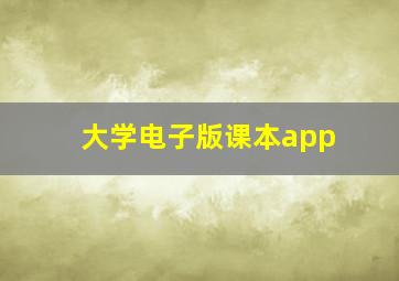 大学电子版课本app