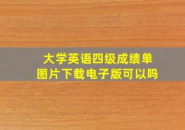 大学英语四级成绩单图片下载电子版可以吗