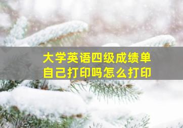 大学英语四级成绩单自己打印吗怎么打印