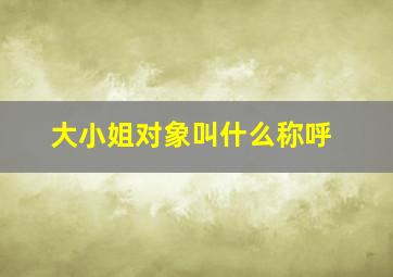 大小姐对象叫什么称呼