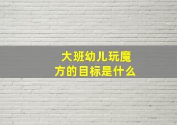 大班幼儿玩魔方的目标是什么