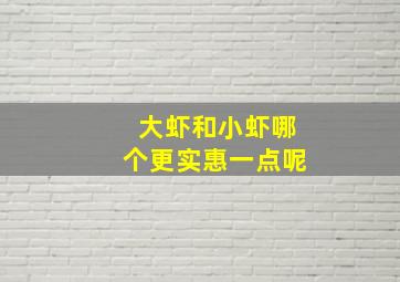 大虾和小虾哪个更实惠一点呢