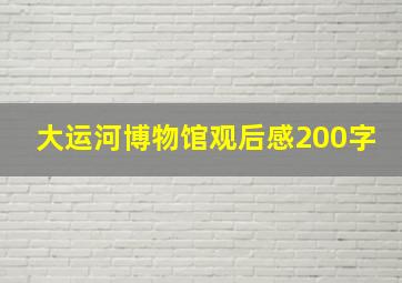 大运河博物馆观后感200字