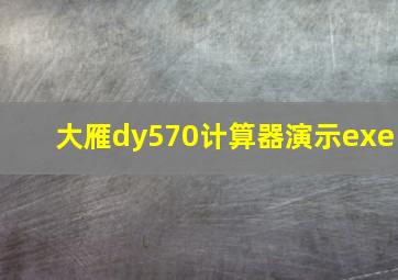 大雁dy570计算器演示exe