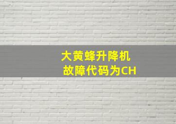 大黄蜂升降机故障代码为CH