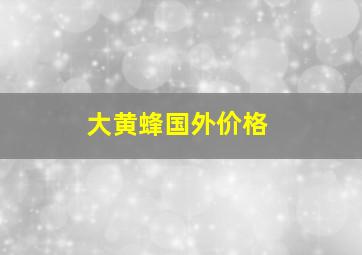 大黄蜂国外价格