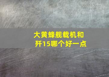 大黄蜂舰载机和歼15哪个好一点