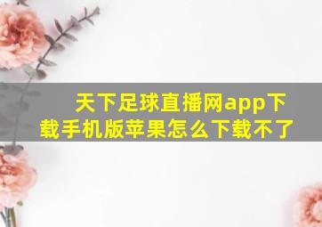 天下足球直播网app下载手机版苹果怎么下载不了