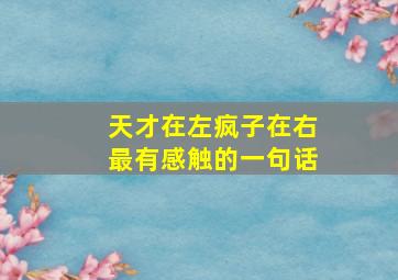 天才在左疯子在右最有感触的一句话