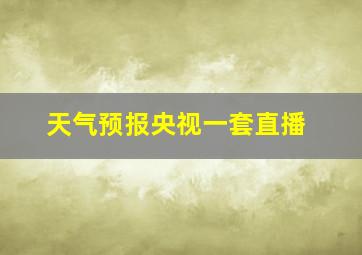 天气预报央视一套直播