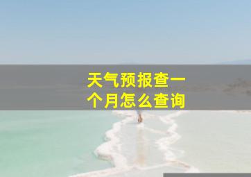 天气预报查一个月怎么查询